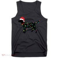 Christmas Labrador Retriever In Santa Hat Christmas Lights Holiday Dog Gift Sant Tank Top thumb 0