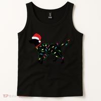 Christmas Labrador Retriever In Santa Hat Christmas Lights Holiday Dog Gift Sant Tank Top thumb 2