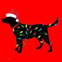 Christmas Labrador Retriever In Santa Hat Christmas Lights Holiday Dog Gift Sant Santa Hat thumb 1