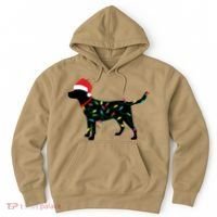 Christmas Labrador Retriever In Santa Hat Christmas Lights Holiday Dog Gift Sant Hoodie thumb 0