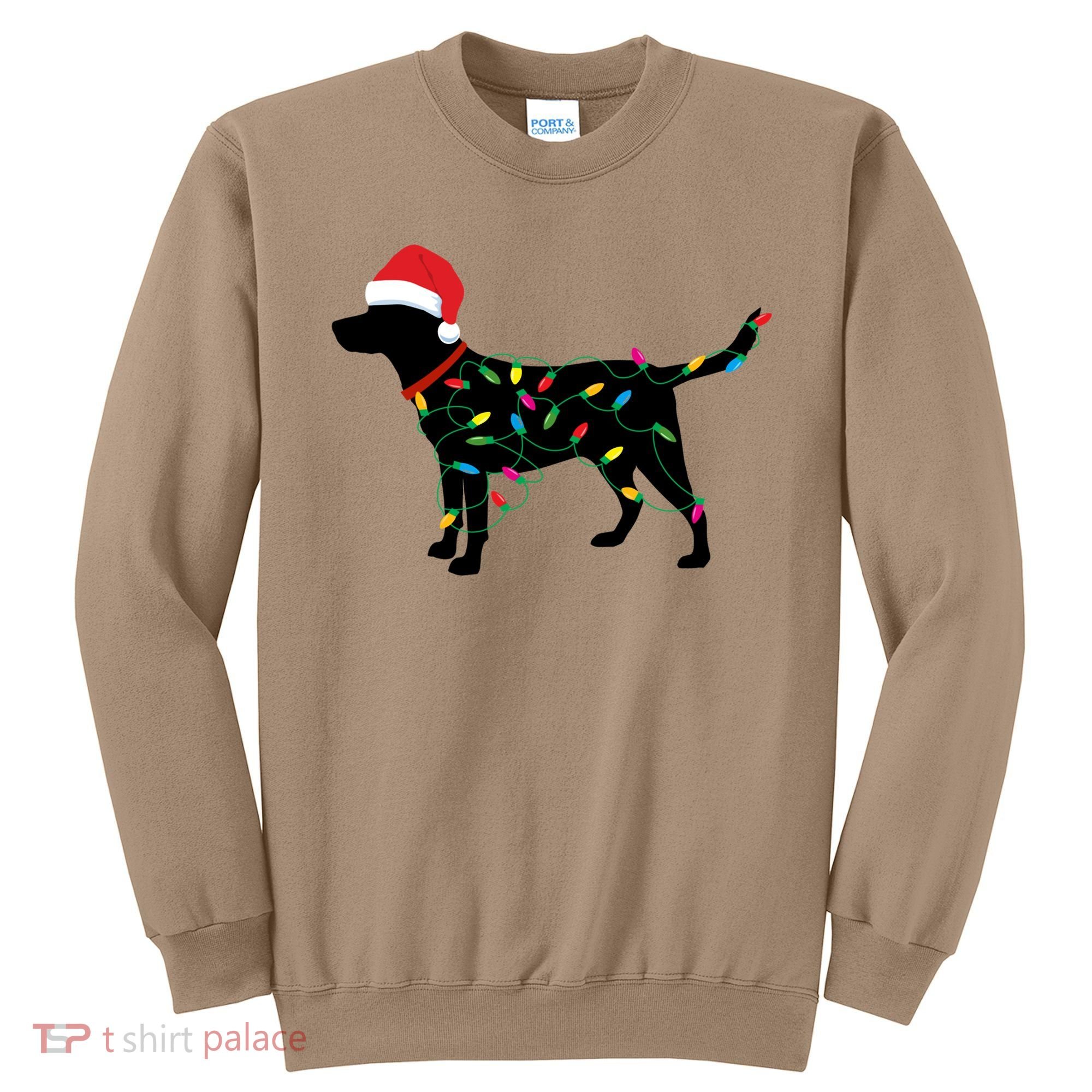 Christmas Labrador Retriever In Santa Hat Christmas Lights Holiday Dog Gift Sant Sweatshirt