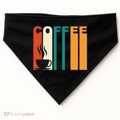 Coffee Lover Retro USA-Made Doggie Bandana