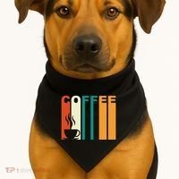 Coffee Lover Retro USA-Made Doggie Bandana thumb 1