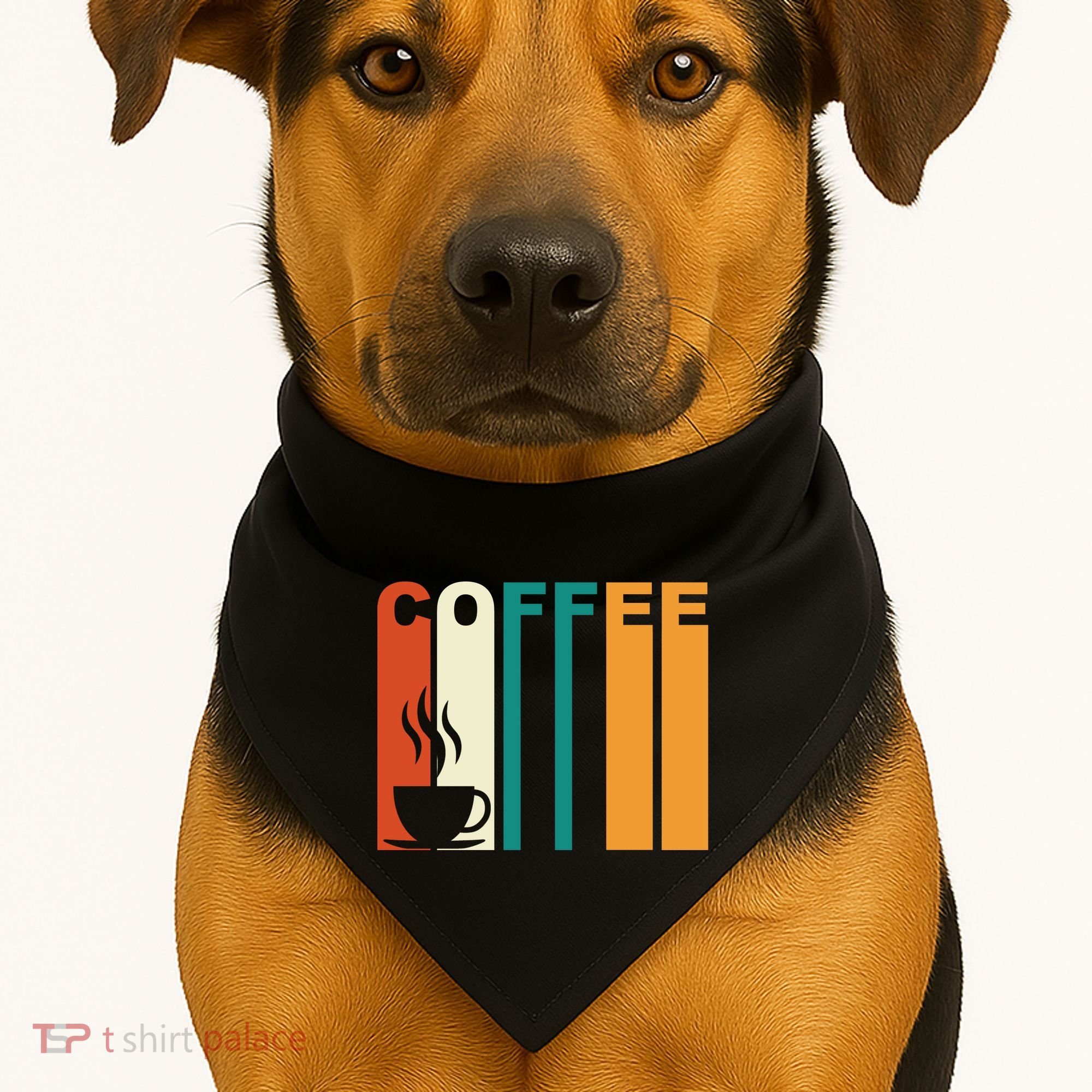 Coffee Lover Retro USA-Made Doggie Bandana