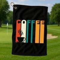 Coffee Lover Retro Golf Towel thumb 1