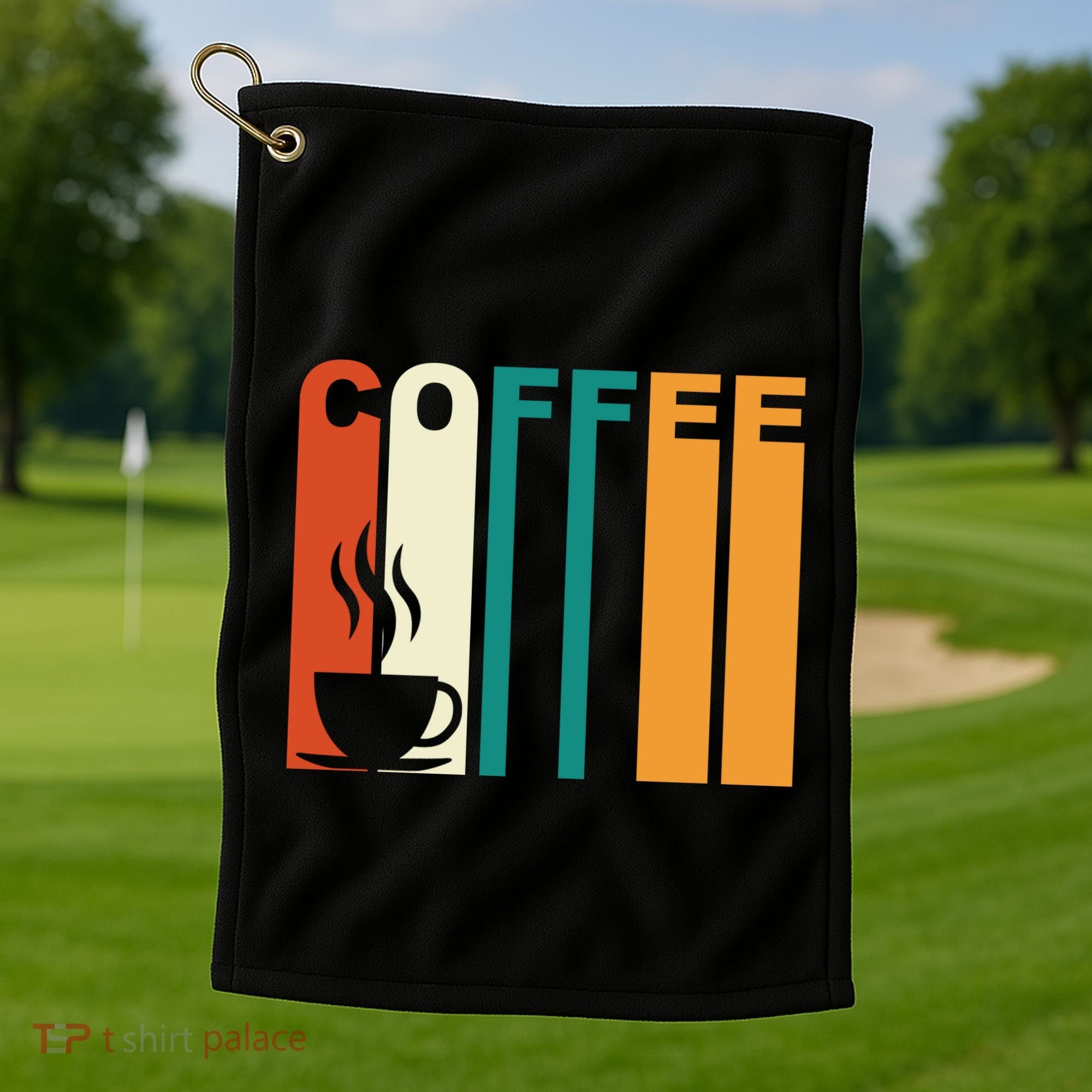 Coffee Lover Retro Golf Towel