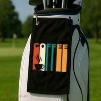 Coffee Lover Retro Golf Towel thumb 2