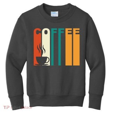 Coffee Lover Retro Kids Sweatshirt
