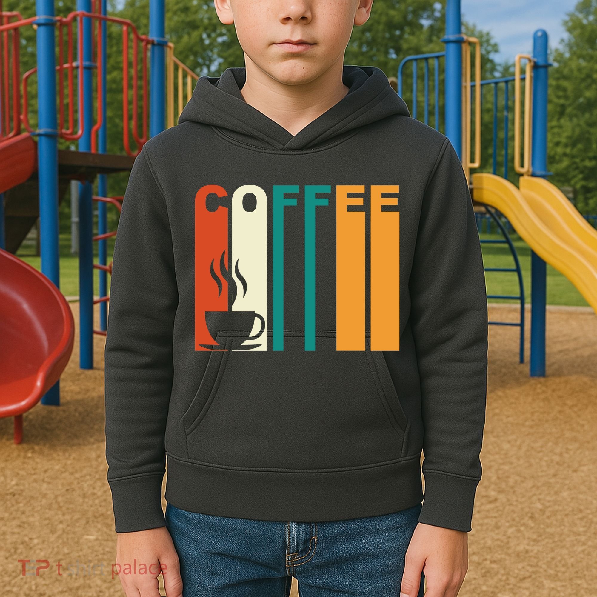 Coffee Lover Retro Kids Hoodie