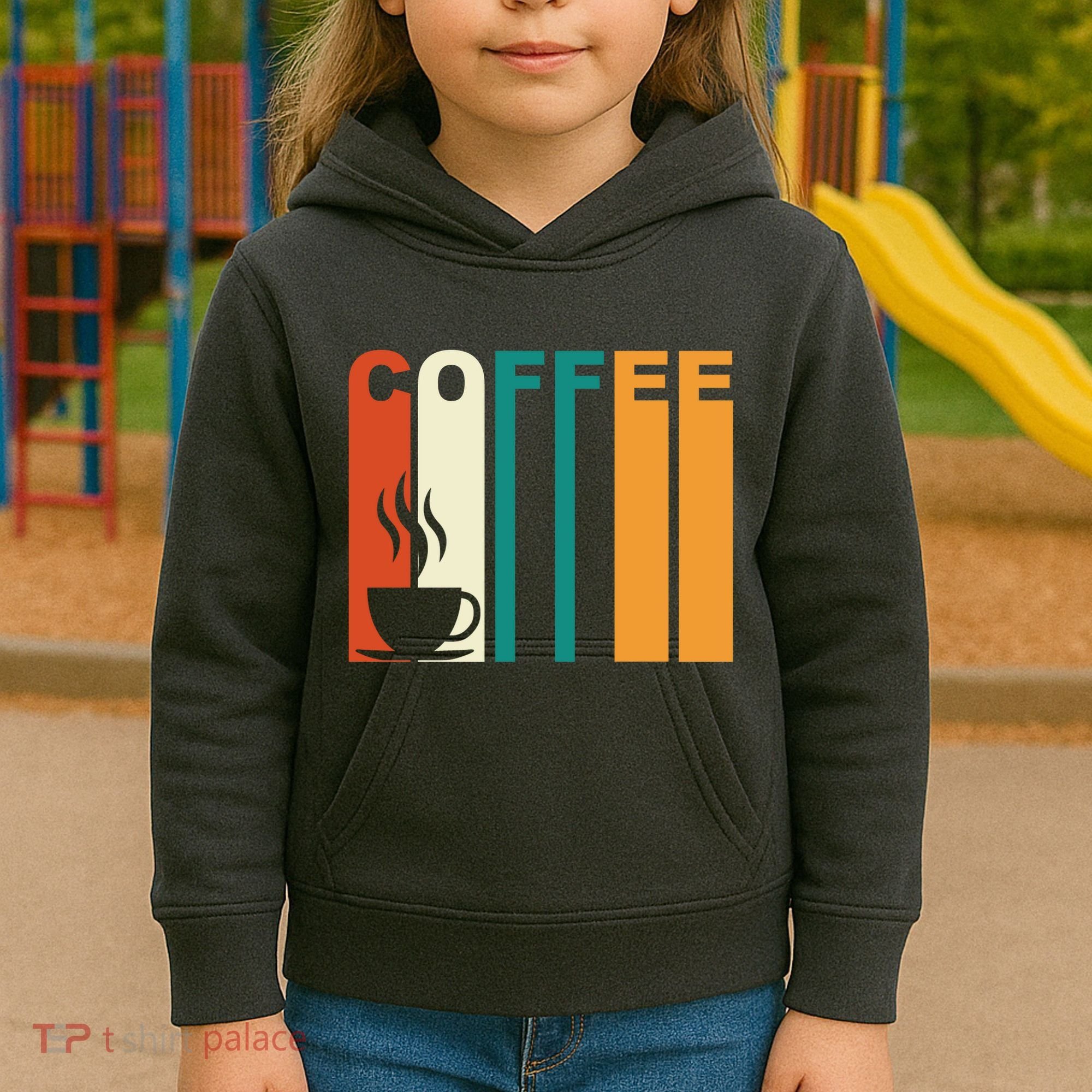 Coffee Lover Retro Kids Hoodie