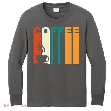 Coffee Lover Retro Kids Long Sleeve Shirt