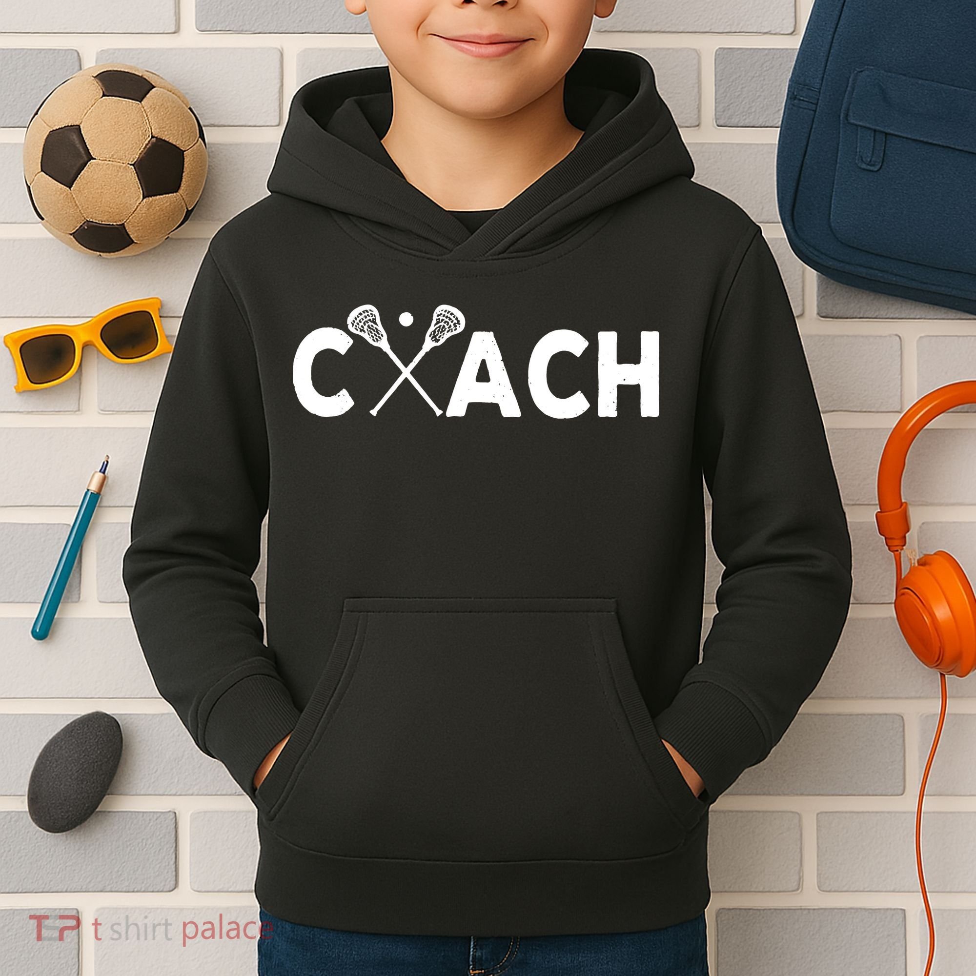 Coach Lacrosse Retro Team Kids Hoodie
