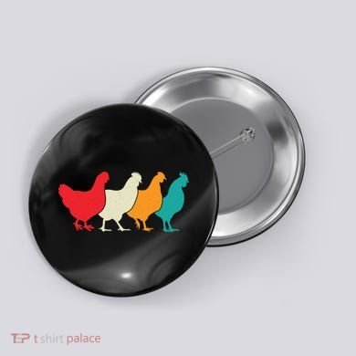 Chicken Lovers Retro Vintage Chicken Button