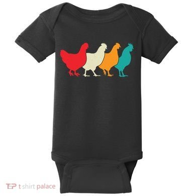 Chicken Lovers Retro Vintage Chicken Baby Bodysuit