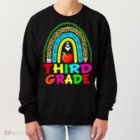 Cute Leopard Rainbow Funny Third Grade Teacher Women's Sweatshirt thumb 0