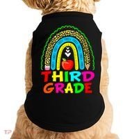 Cute Leopard Rainbow Funny Third Grade Teacher Doggie Tank thumb 0