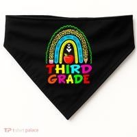 Cute Leopard Rainbow Funny Third Grade Teacher USA-Made Doggie Bandana thumb 0