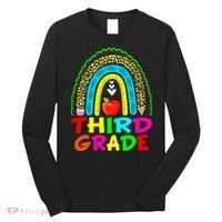 Cute Leopard Rainbow Funny Third Grade Teacher Long Sleeve Shirt thumb 0