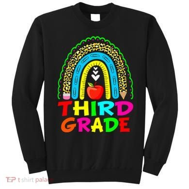 Cute Leopard Rainbow Funny Third Grade Teacher Sweatshirt