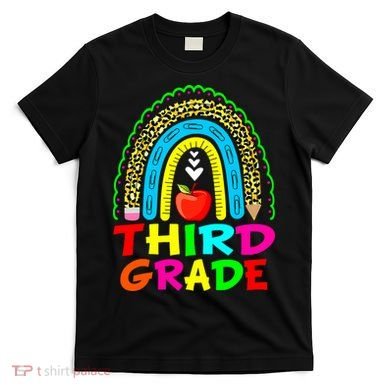 Cute Leopard Rainbow Funny Third Grade Teacher T-Shirt