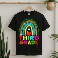 Cute Leopard Rainbow Funny Third Grade Teacher T-Shirt thumb 2
