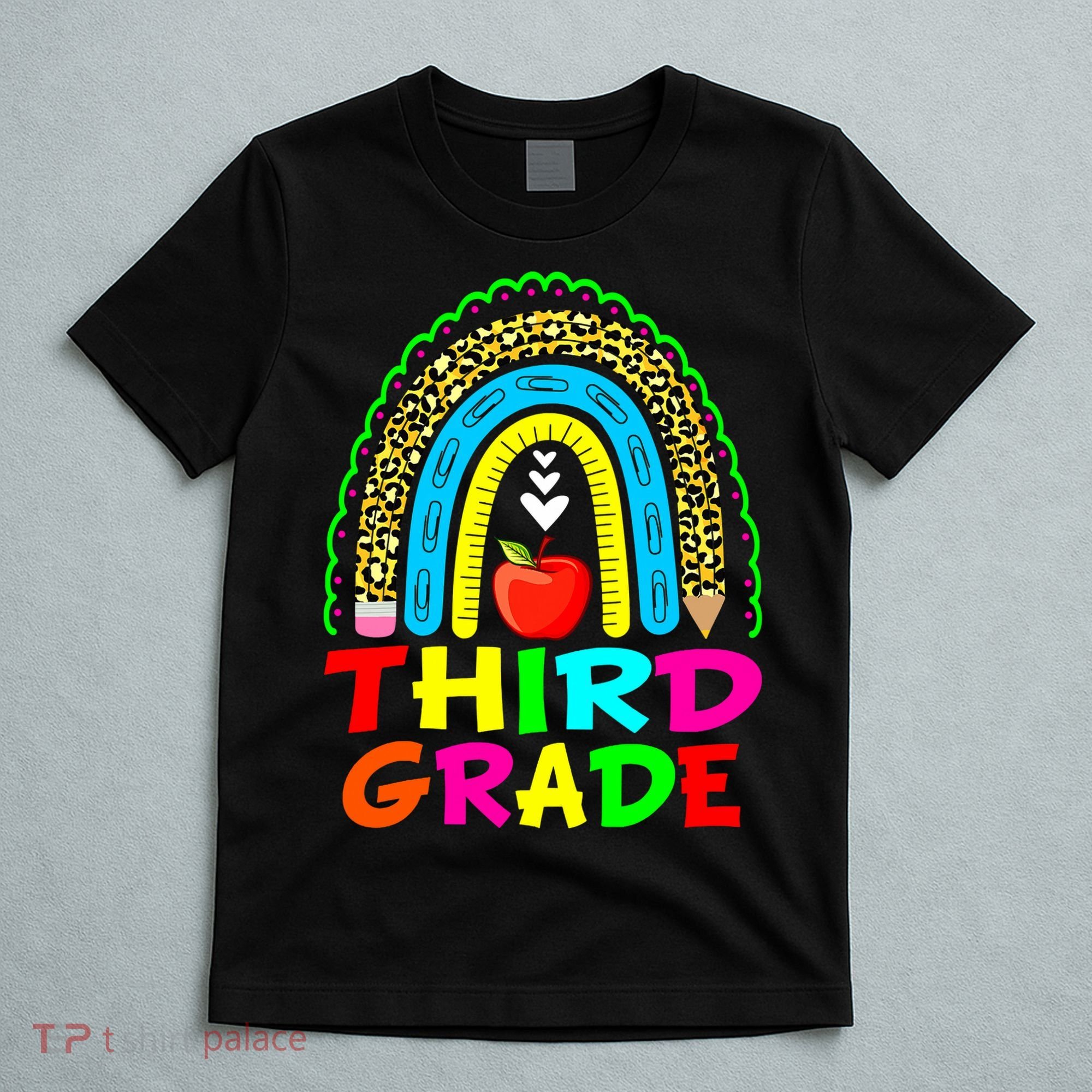 Cute Leopard Rainbow Funny Third Grade Teacher T-Shirt