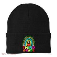 Cute Leopard Rainbow Funny Third Grade Teacher Beanie thumb 0