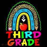 Cute Leopard Rainbow Funny Third Grade Teacher Coaster thumb 2