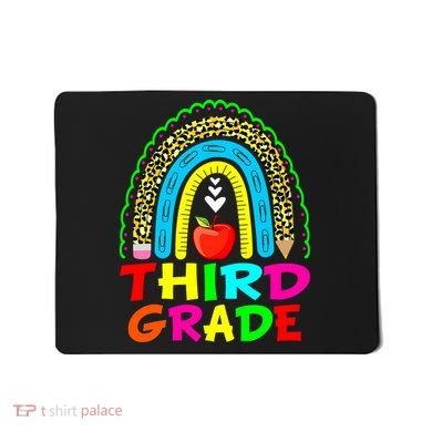 Cute Leopard Rainbow Funny Third Grade Teacher Mousepad