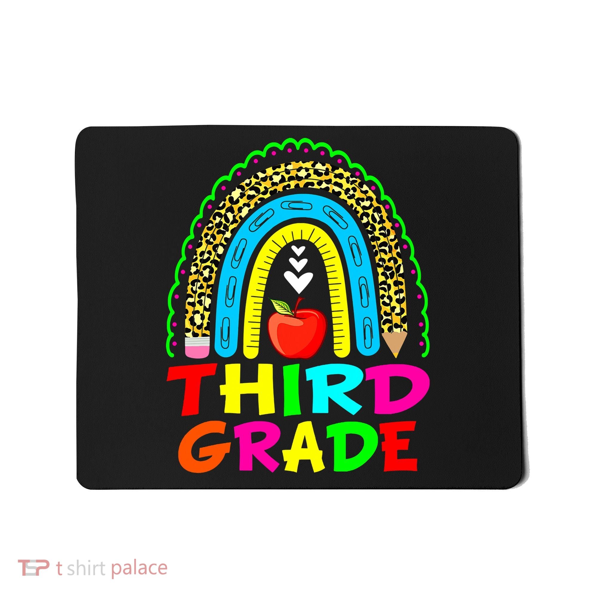 Cute Leopard Rainbow Funny Third Grade Teacher Mousepad