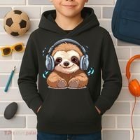 Cute Little Sloth Lover Lazy Sloth Lovers For Kids Hoodie thumb 2