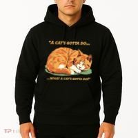 Cat Lover Sleeping Cat A Cats Gotta Do Funny Cat Saying Hoodie thumb 2