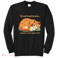 Cat Lover Sleeping Cat A Cats Gotta Do Funny Cat Saying Sweatshirt thumb 0