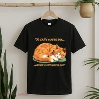 Cat Lover Sleeping Cat A Cats Gotta Do Funny Cat Saying T-Shirt thumb 2