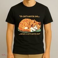 Cat Lover Sleeping Cat A Cats Gotta Do Funny Cat Saying T-Shirt thumb 3