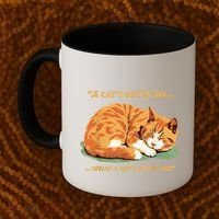 Cat Lover Sleeping Cat A Cats Gotta Do Funny Cat Saying Coffee Mug thumb 2