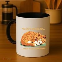 Cat Lover Sleeping Cat A Cats Gotta Do Funny Cat Saying Coffee Mug thumb 4