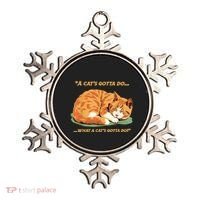 Cat Lover Sleeping Cat A Cats Gotta Do Funny Cat Saying Ornament thumb 0
