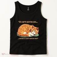 Cat Lover Sleeping Cat A Cats Gotta Do Funny Cat Saying Tank Top thumb 2