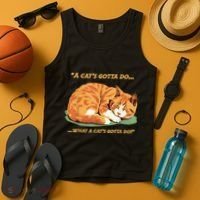 Cat Lover Sleeping Cat A Cats Gotta Do Funny Cat Saying Tank Top thumb 4