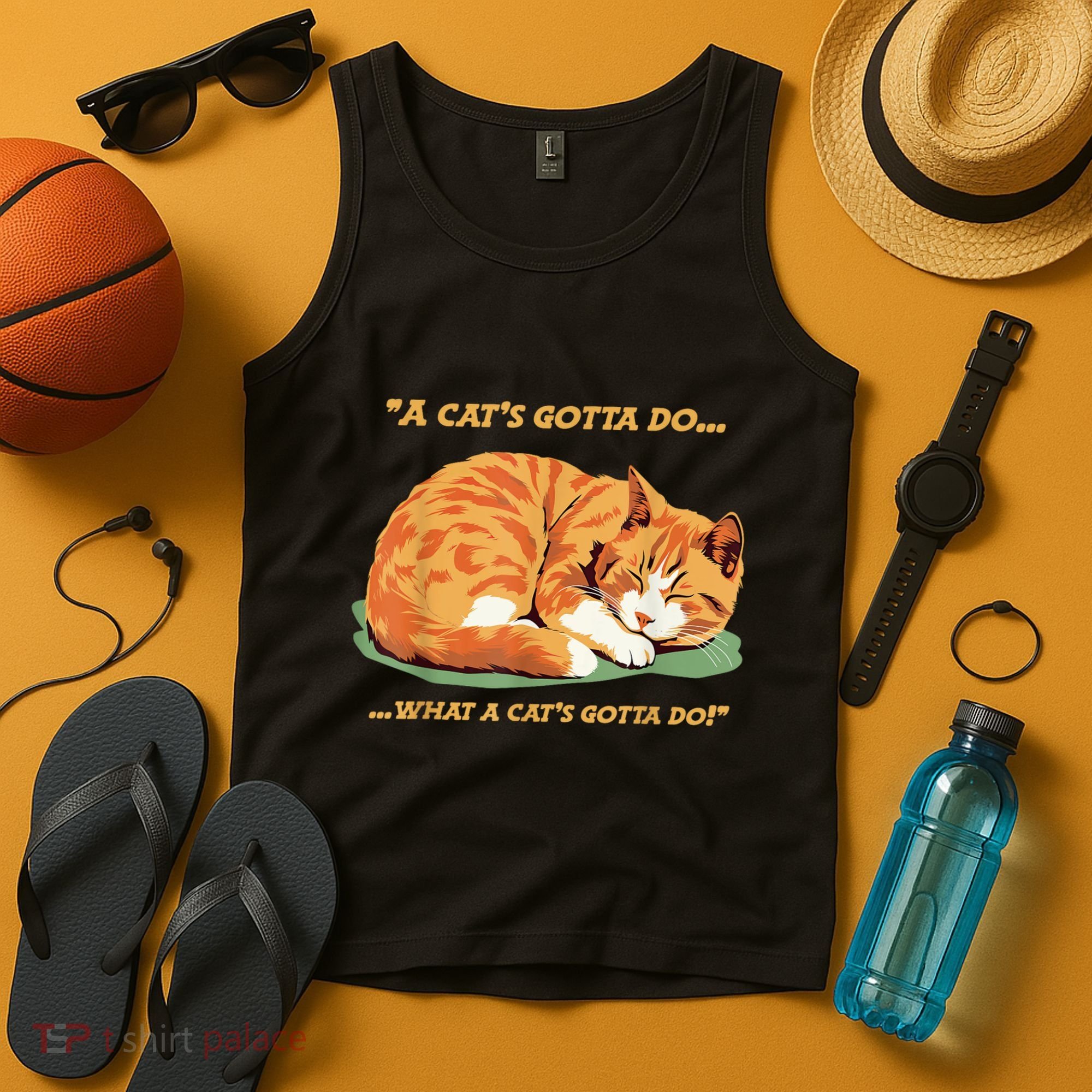 Cat Lover Sleeping Cat A Cats Gotta Do Funny Cat Saying Tank Top