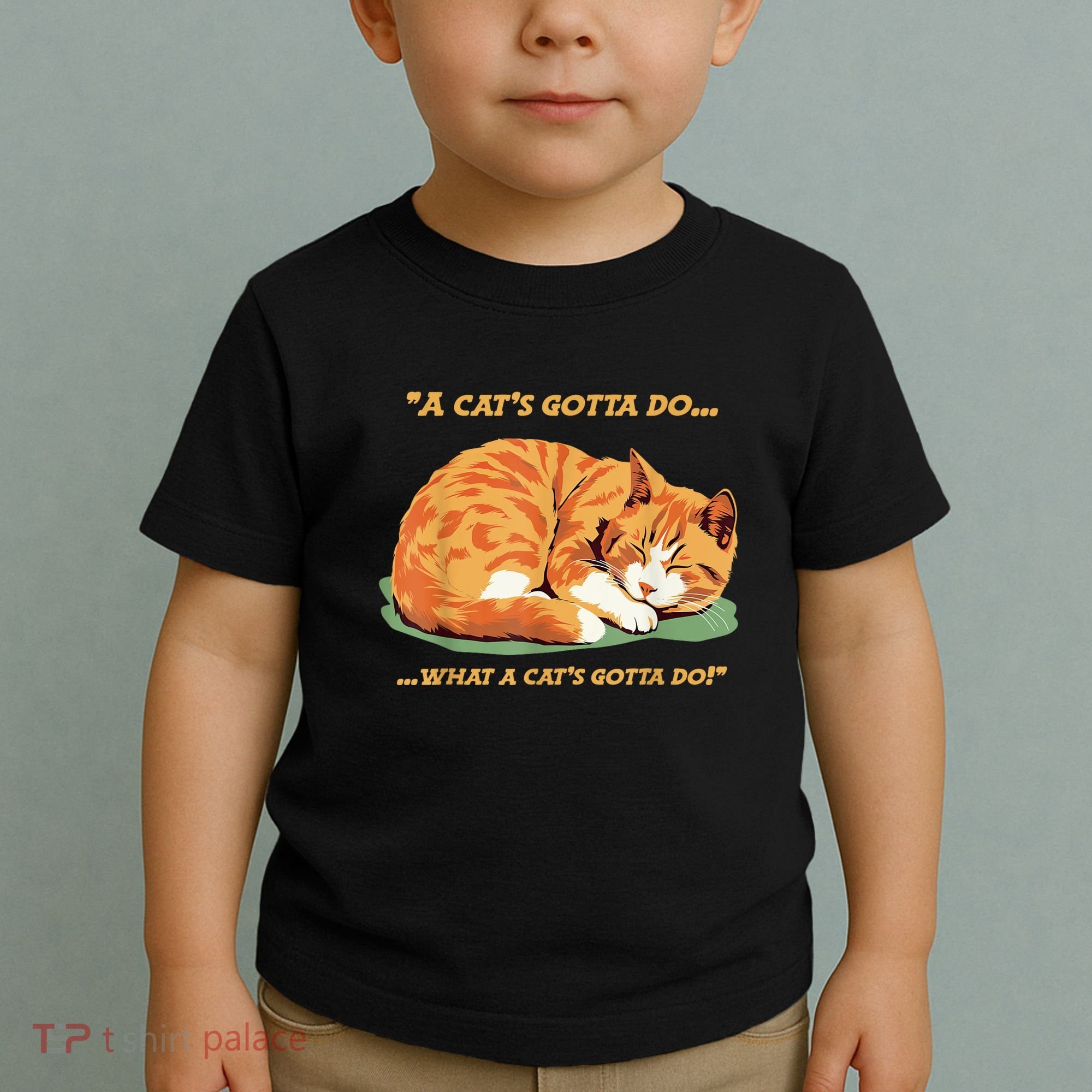 Cat Lover Sleeping Cat A Cats Gotta Do Funny Cat Saying Toddler T-Shirt