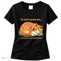 Cat Lover Sleeping Cat A Cats Gotta Do Funny Cat Saying Women's T-Shirt thumb 0
