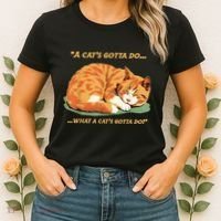 Cat Lover Sleeping Cat A Cats Gotta Do Funny Cat Saying Women's T-Shirt thumb 2