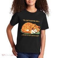 Cat Lover Sleeping Cat A Cats Gotta Do Funny Cat Saying Kids T-Shirt thumb 2