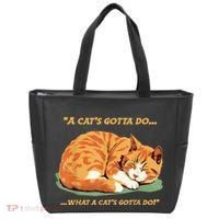 Cat Lover Sleeping Cat A Cats Gotta Do Funny Cat Saying Tote Bag thumb 0