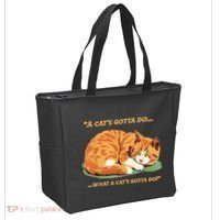 Cat Lover Sleeping Cat A Cats Gotta Do Funny Cat Saying Tote Bag thumb 2