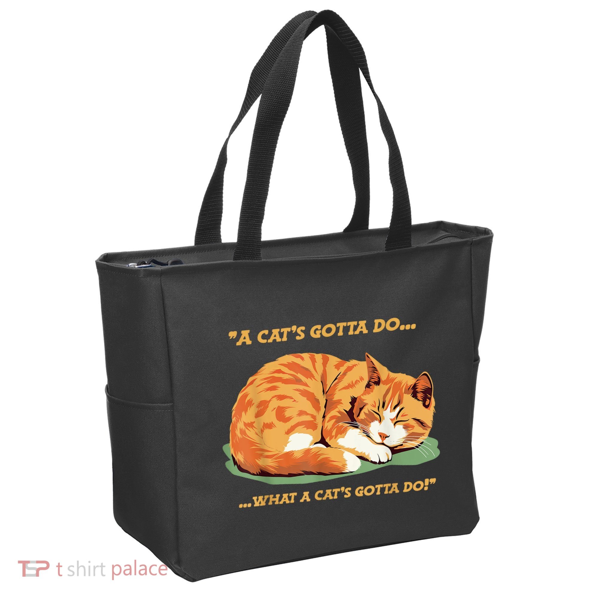 Cat Lover Sleeping Cat A Cats Gotta Do Funny Cat Saying Tote Bag