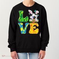 Cute Love Soccer Ball With Bunny Ears Easter Day Women's Sweatshirt thumb 0
