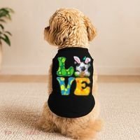 Cute Love Soccer Ball With Bunny Ears Easter Day Doggie Tank thumb 2